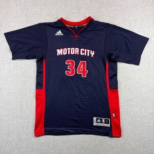 Adidas Tobias Harris Detroit Pistons Motor City Jersey Youth L 14-16 Navy Sporty